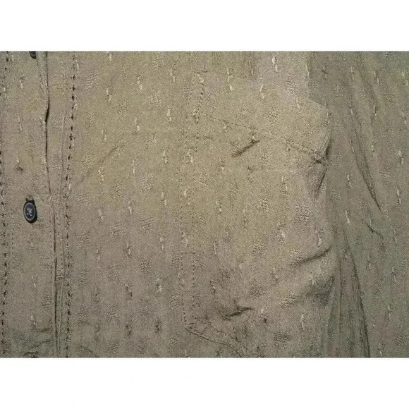 Free People The Best Blouse Button Top Crochet Open Back in Forest Green Boho - Picture 5 of 11